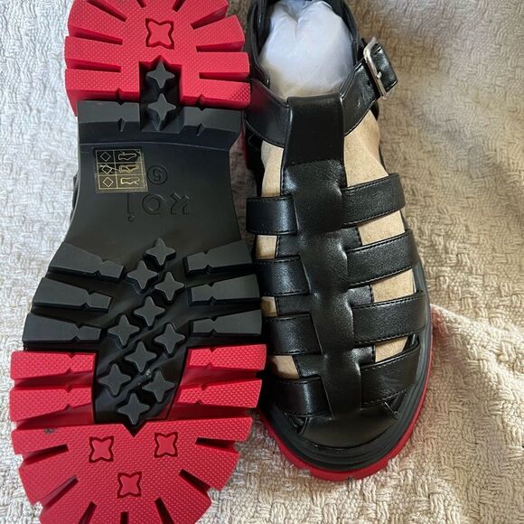 Koi Y2K Avalon gladiator sandals vegan goth Streetwear chunky fisherman - Picture 6 of 6